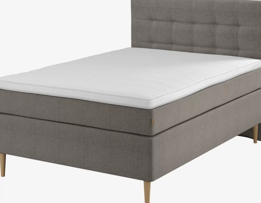 Outlet GOLD C110 Boxspringbett 140x200cm grau-21 Memory