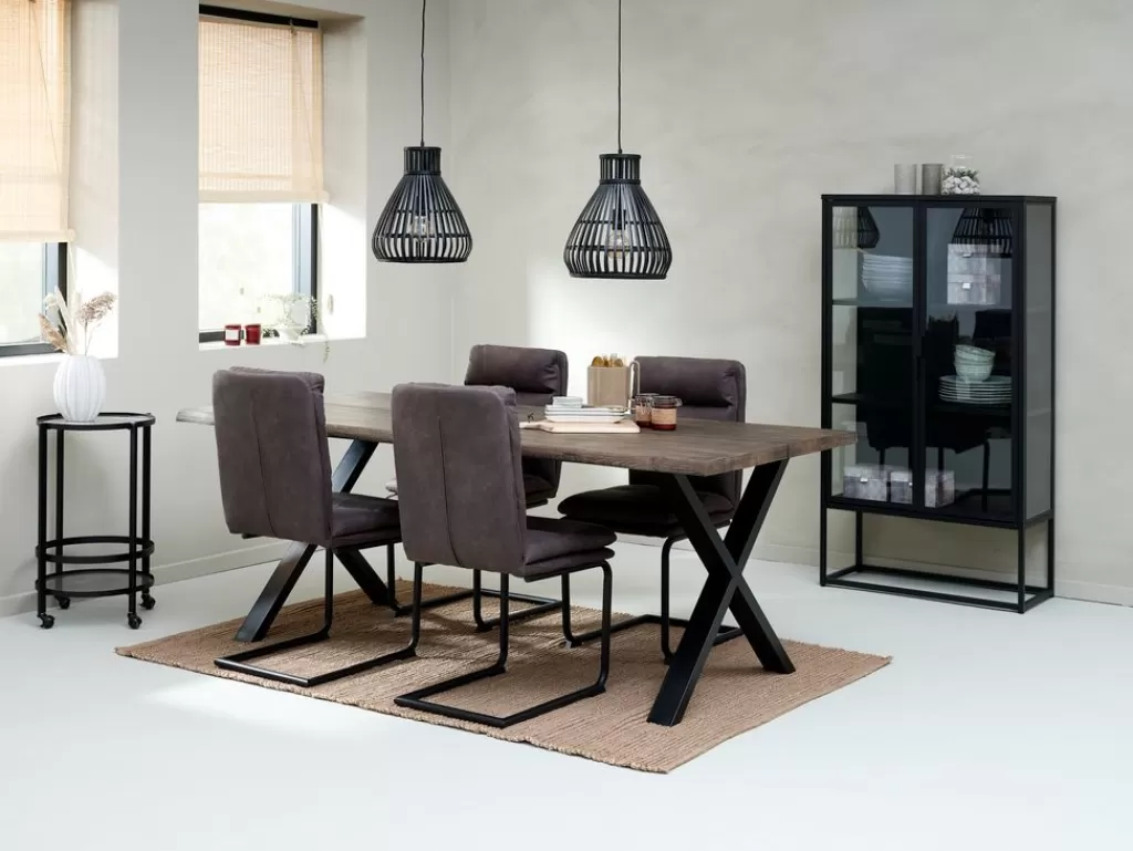 Clearance ULSTRUP Esszimmerstuhl anthrazit Stoff/schwarz