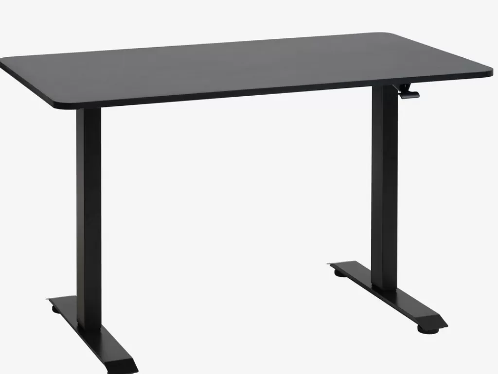 Flash Sale ASSENTOFT Höhenverstellbarer Schreibtisch 70x130 Druckfed. s Schwarz