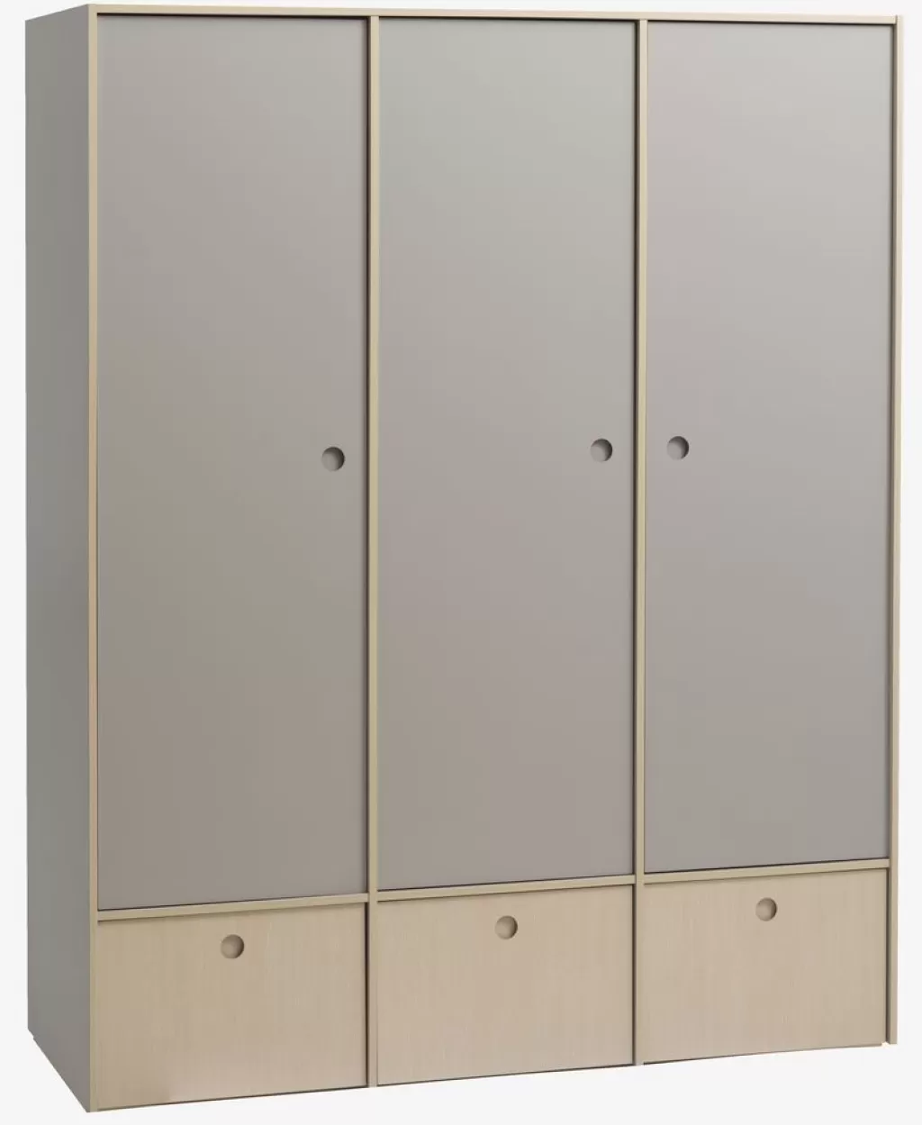 Store ANNISSE Kleiderschrank 160x200 3 Türen grau/natur