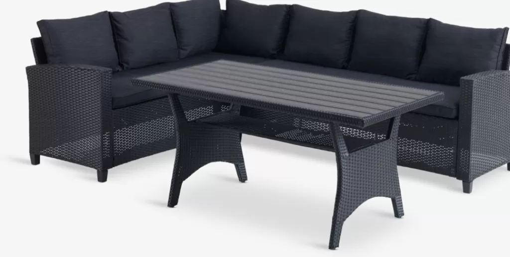 Clearance ULLEHUSE Lounge-Set 6 Personen schwarz