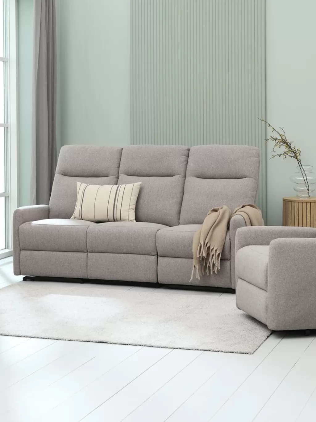 Outlet VONSILD Relaxsofa 3-Sitzer elektrisch hellgrau