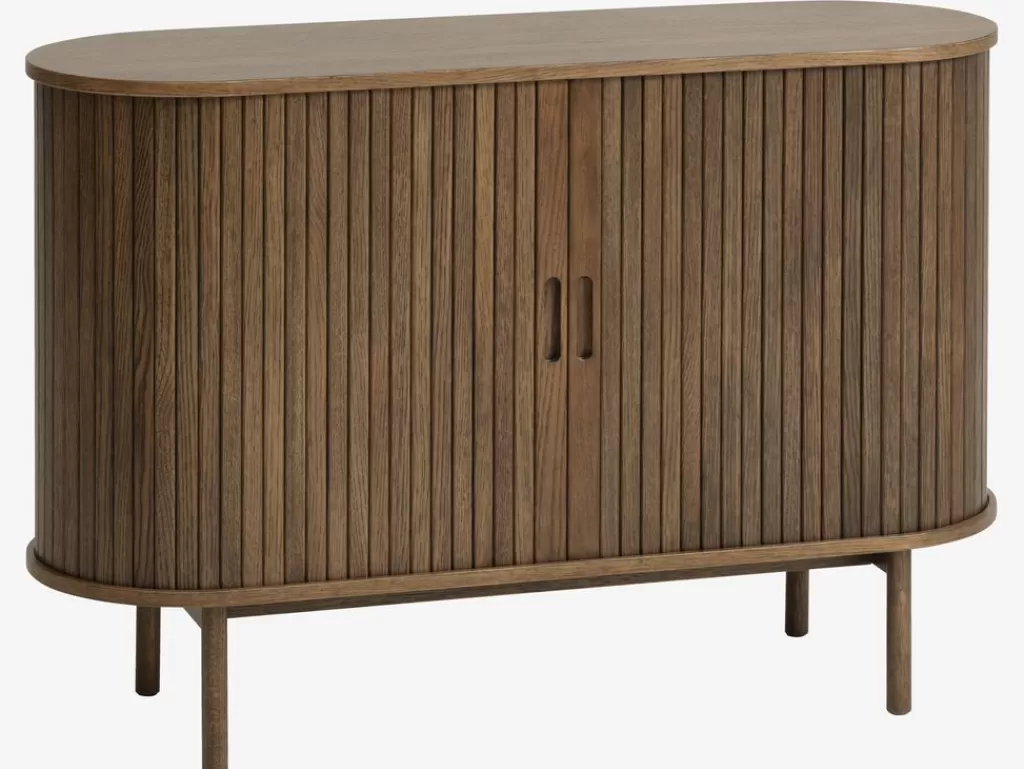 Outlet LYNGVIG Sideboard 120 cm 2 Rollläden Eiche dunkel