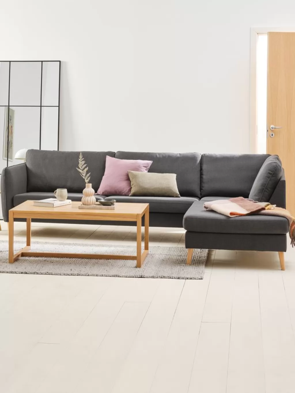 Flash Sale AARHUS Sofa Ecke offen rechts Dunkelgrau