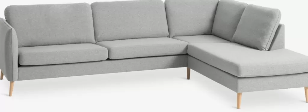 Shop AARHUS Sofa Ecke offen rechts Stoff Hellgrau