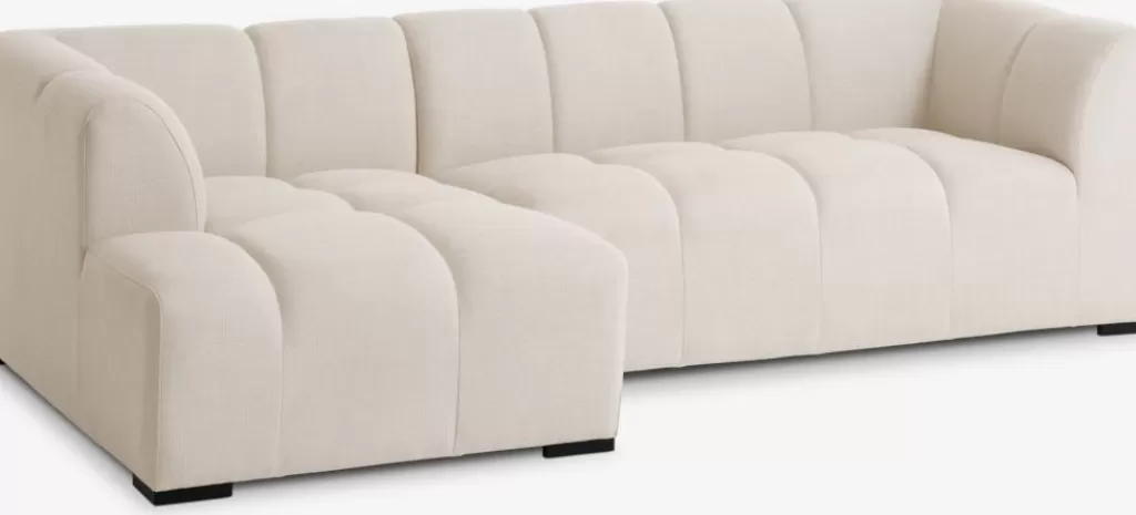 Fashion ALLESE Sofa Chaiselongue links Stoff beige