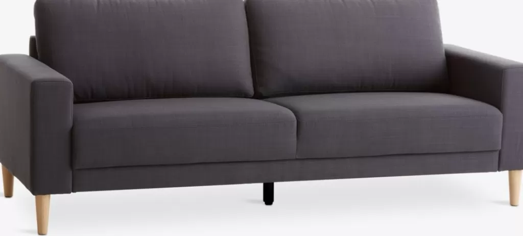 Discount EGENSE Sofa 3-Sitzer Stoff Dunkelgrau