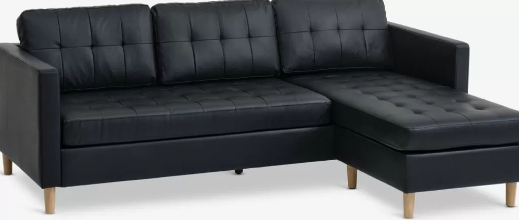 Flash Sale FALSLEV Sofa Chaiselongue Kunstleder Schwarz