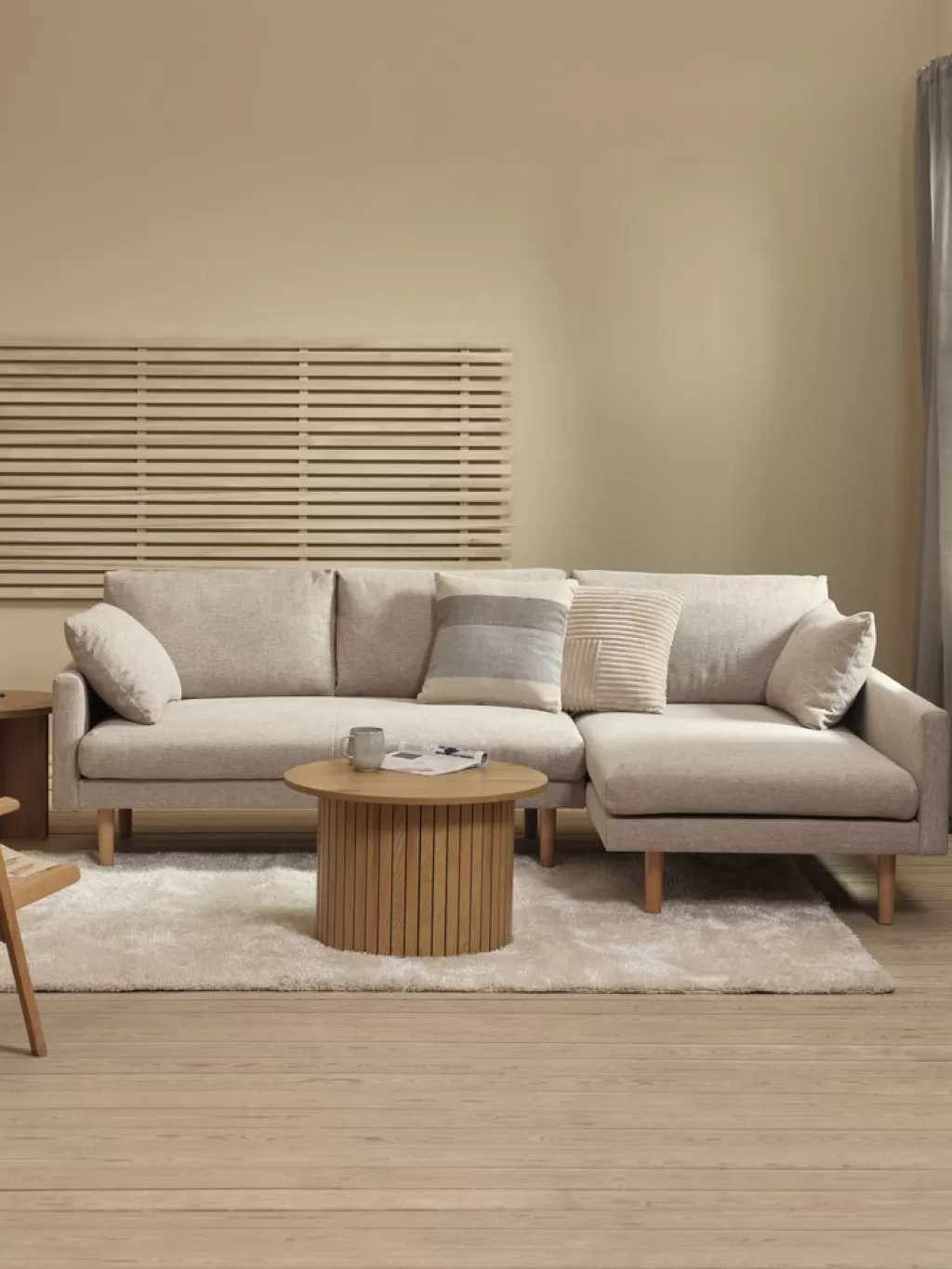 Shop HVIDBJERG Sofa Chaiselongue beige