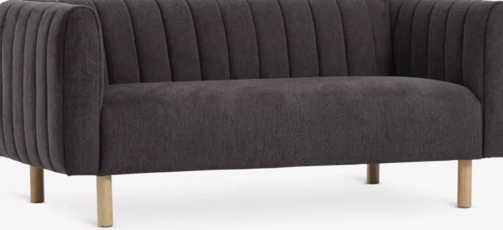 Flash Sale MAGLEBY Sofa 2,5-Sitzer Stoff dunkelbraun/ eichenfarben