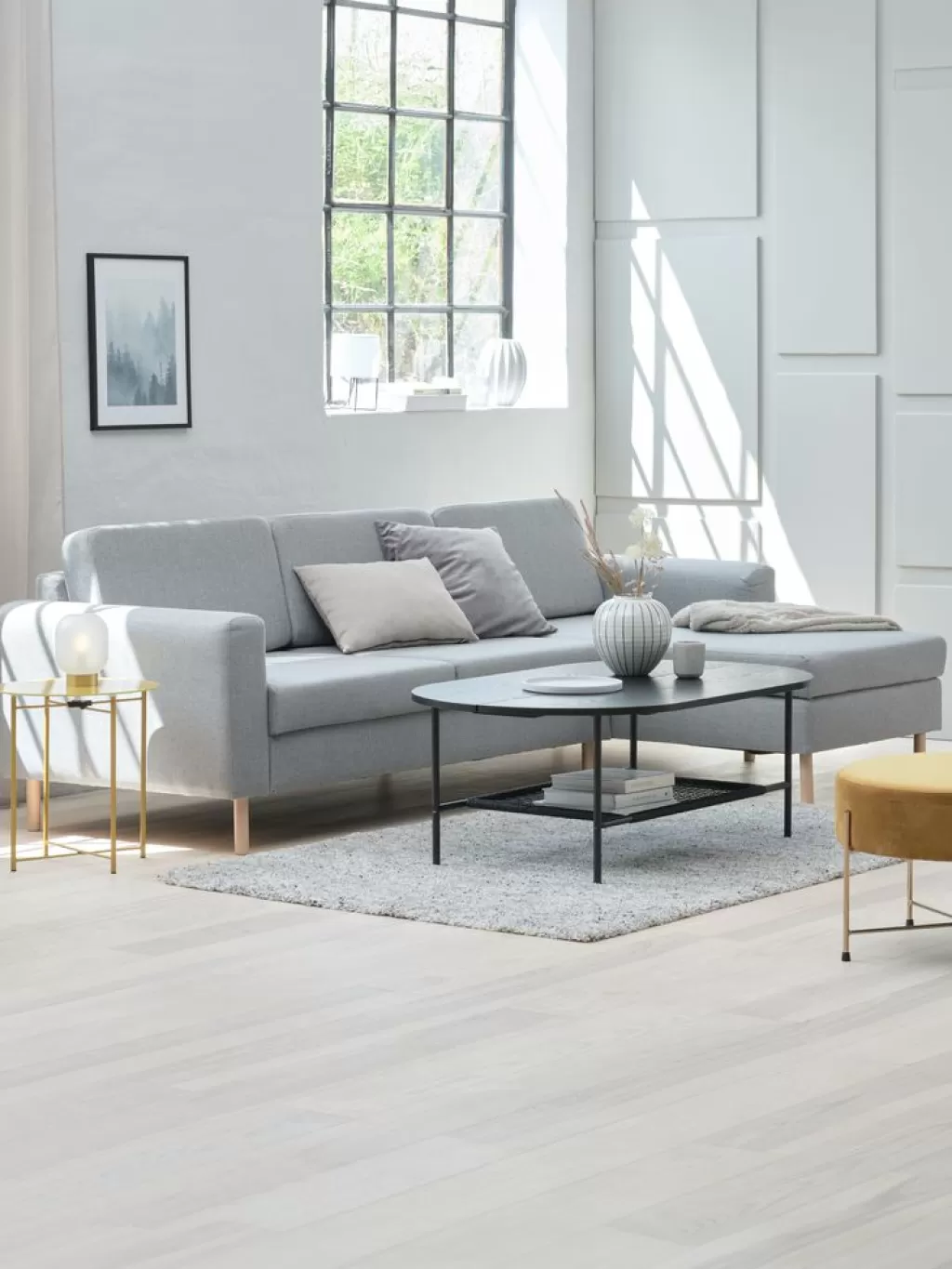 Sale SVALBARD Sofa Chaiselongue Hellgrau